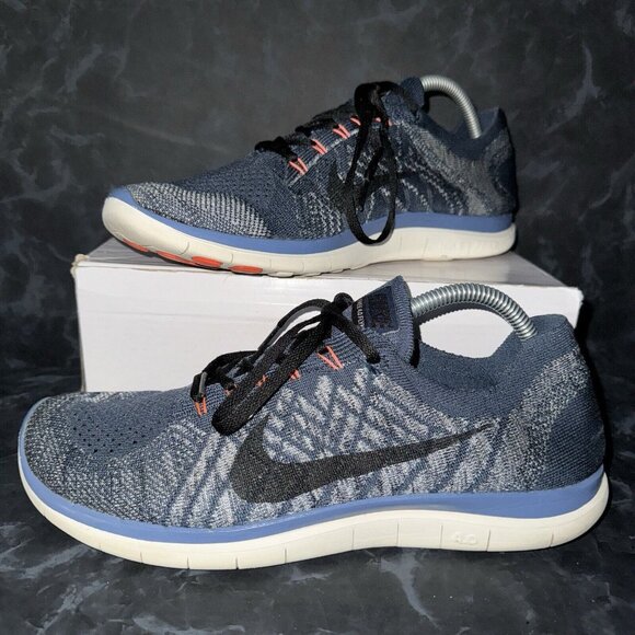 Nike Other - Nike Free 4.0 Flyknit Blue Athletic Running Comfort Sneaker Shoes Mens Size 10